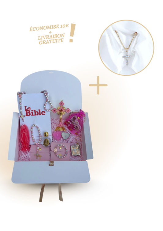 Coffret Rose + Collier Diamond