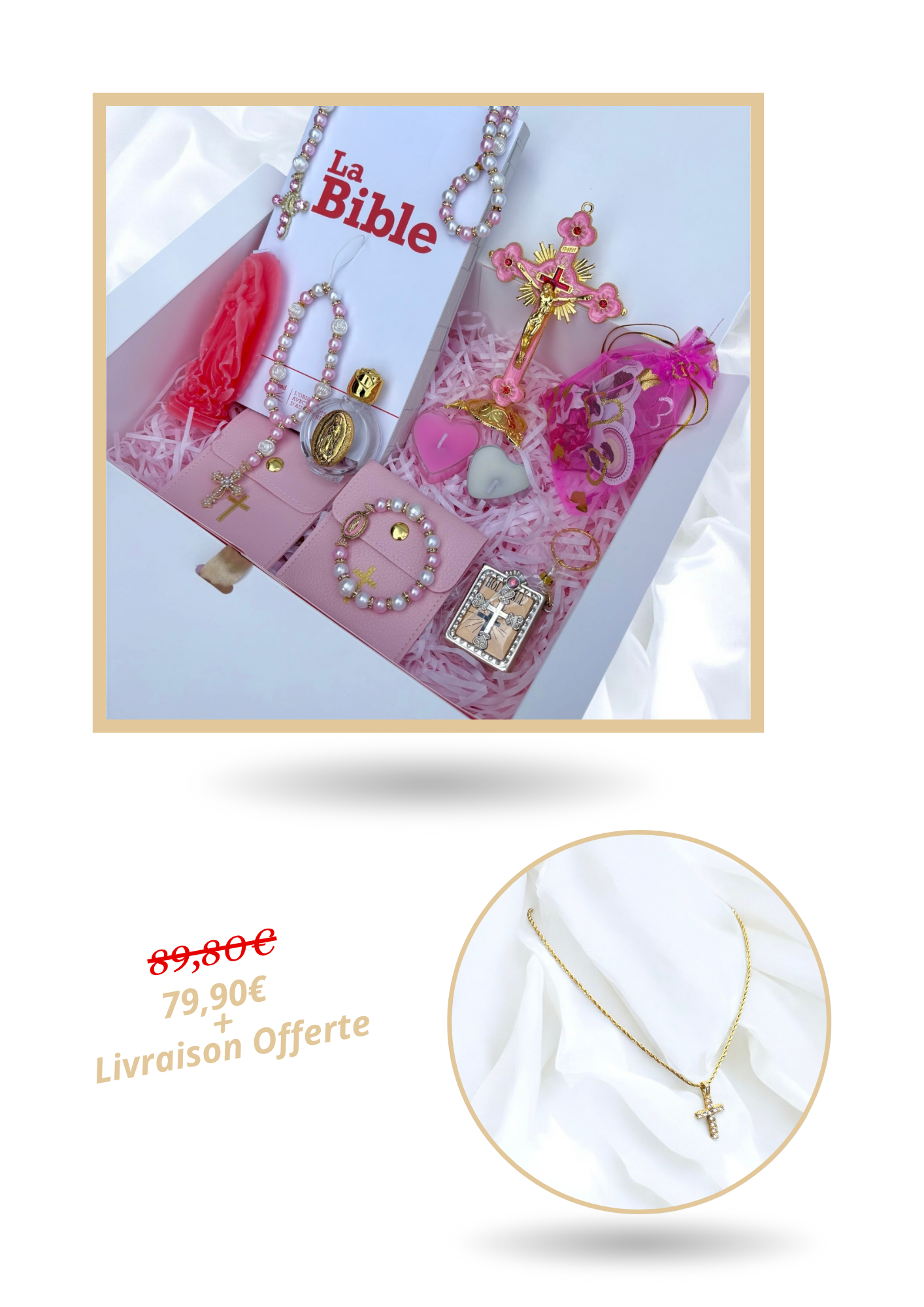 Coffret Rose + Collier Diamond